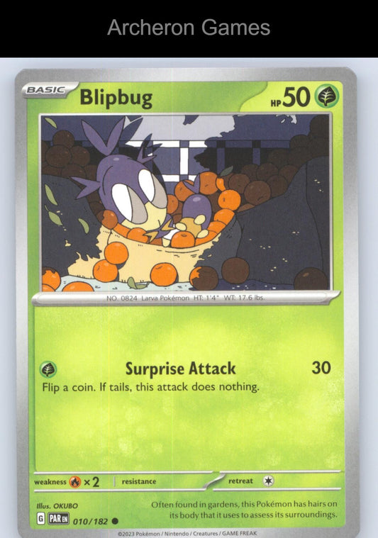 Pokemon Card Blipbug PAR 010/182 C Paradox Rift
