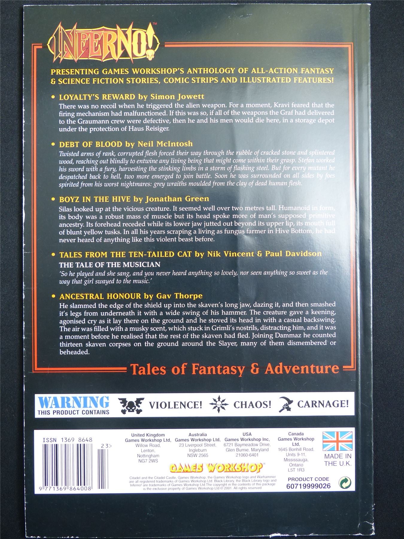 Inferno! Tales of Fantasy and Adventure #23 - Workshop Black Library Publication #1O3