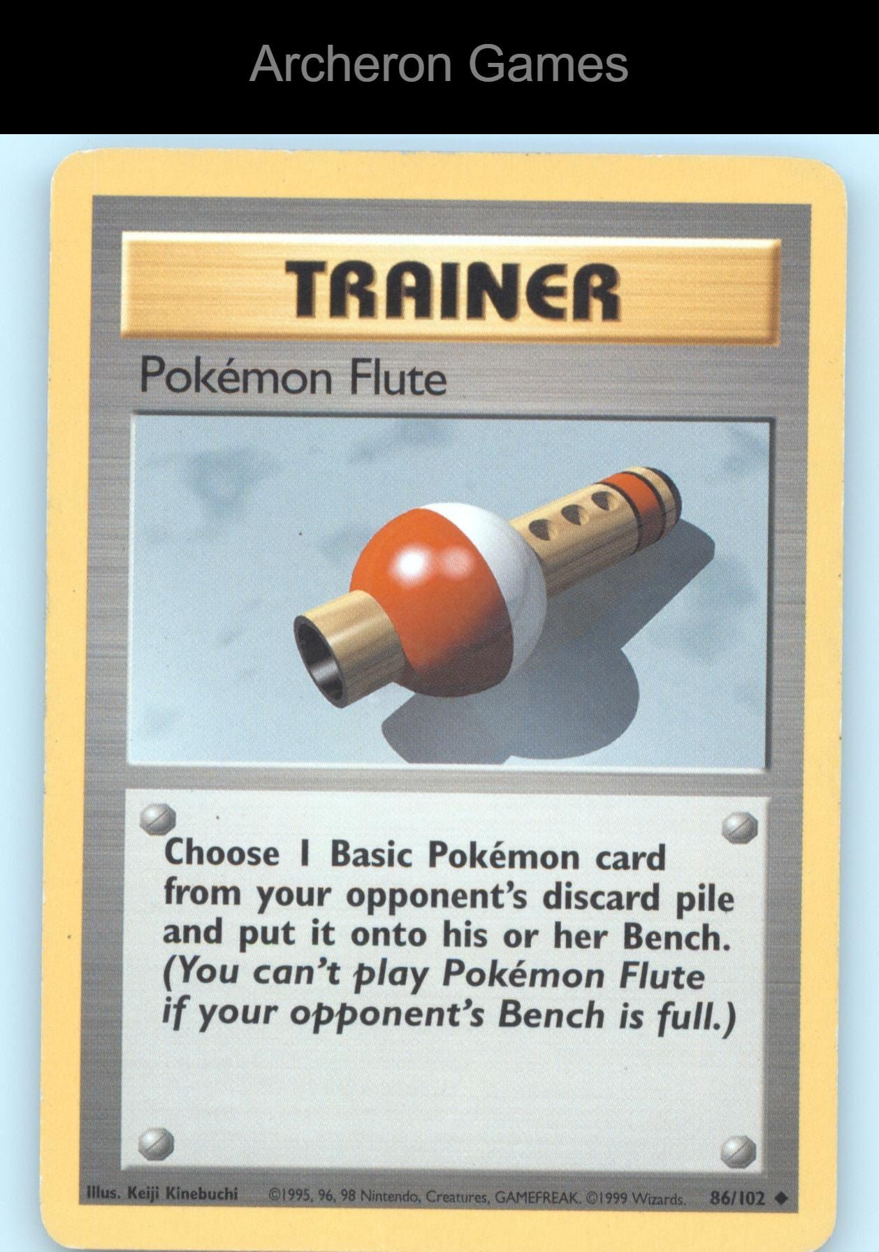 Pokemon Card Pokemon Flute BS 86/102 UC Base Set Unlimited
