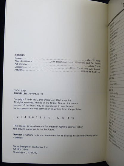 Traveller: Adventure 10 Safari Ship  - Roleplaying Booklet #2TC
