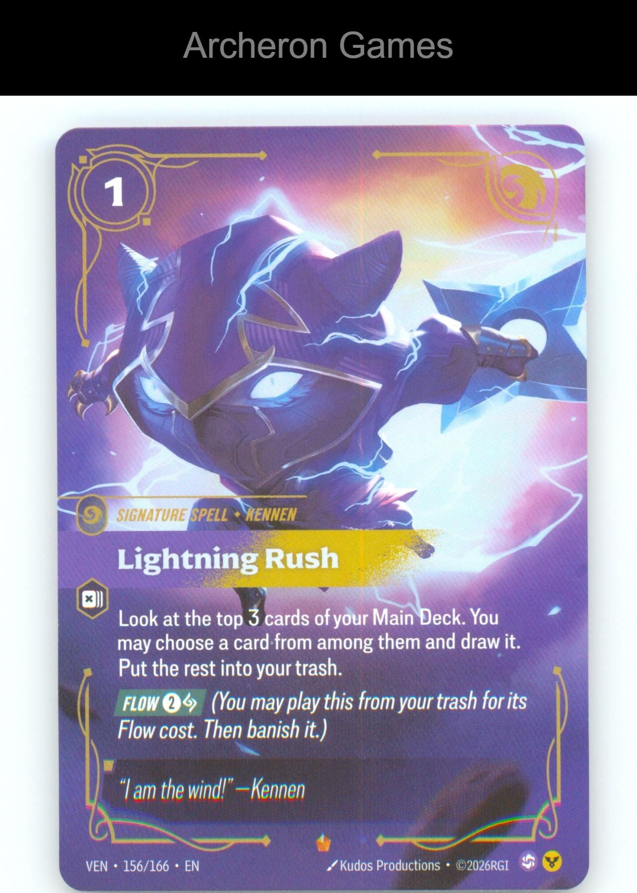 Lightning Rush VEN 156/166 Epic Vendetta Riftbound Card Foil