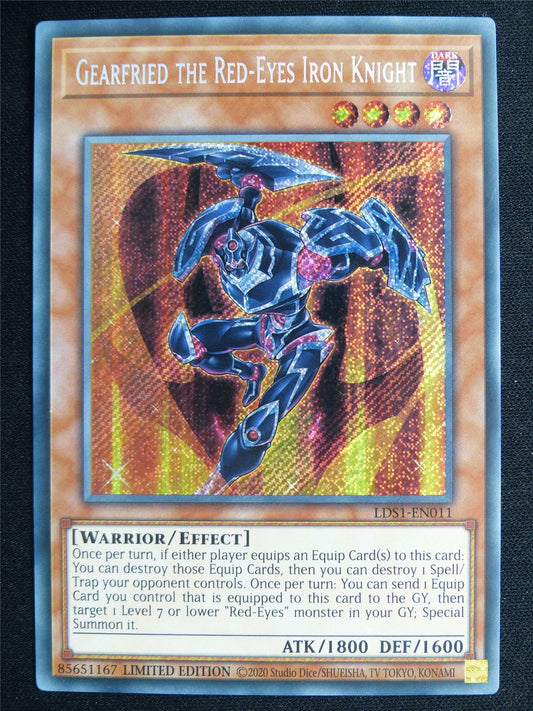 Gearfried the Red-Eyes Iron Knight LDS1 Secret Rare - 1st ed Yugioh Card #4S3