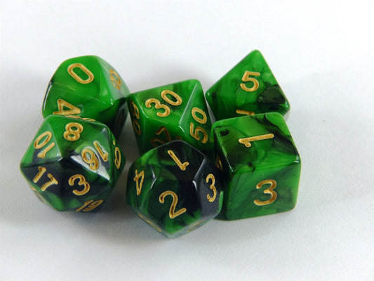 Nexus Fortune Green - DICE Set of 7 - Dnd D&D Dungeons Dragons #KK
