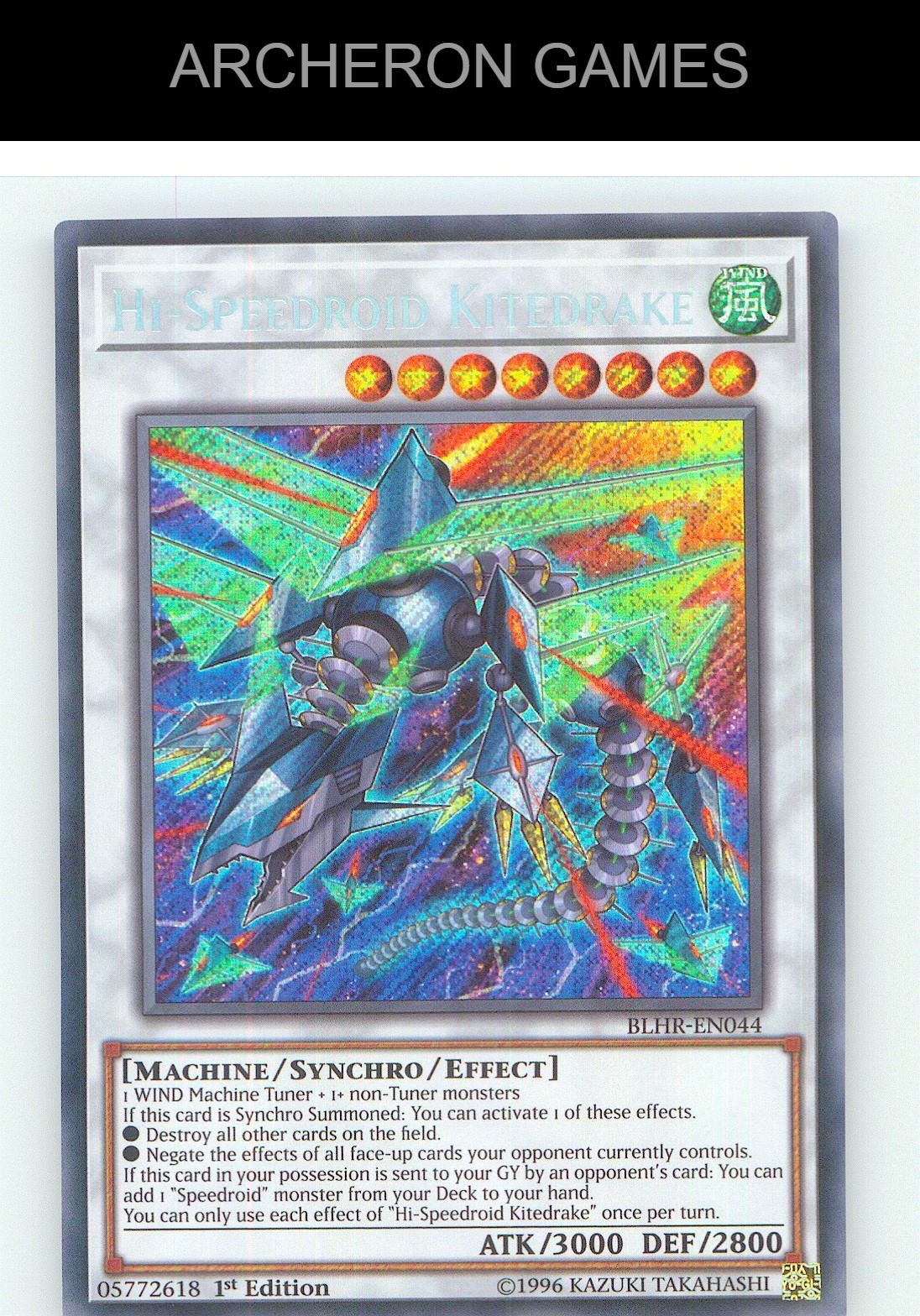 Hi-Speedroid Kitedrake SEC YUGIOH Card 1st Edition