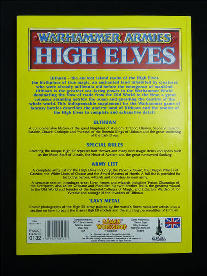Warhammer Armies: High Elves 4th Edition Softback 1993 - Warhammer Old World #1H6