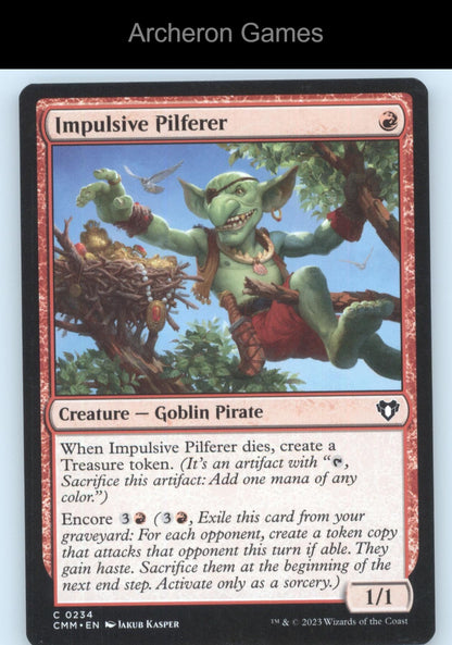 Impulsive Pilferer 234 C MTG Card Commander Masters