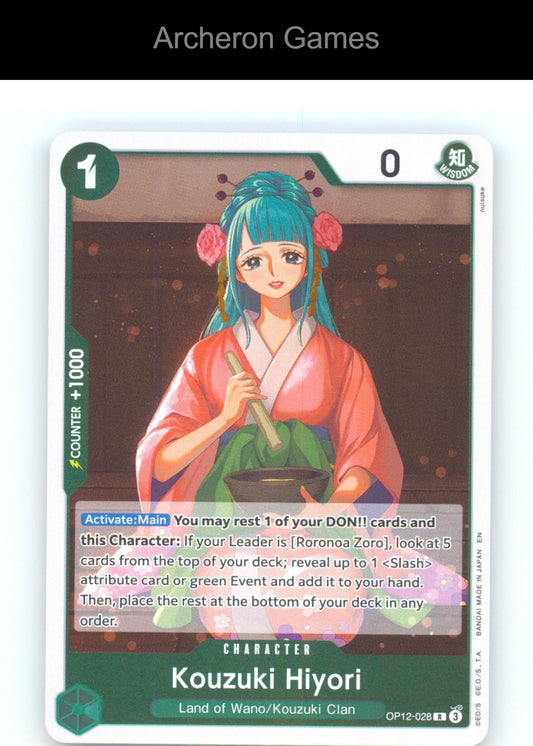 Kouzuki Hiyori OP12-028 R One Piece Card NM/EX+ Foil