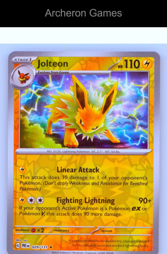 Pokemon Card Jolteon PRE 029/131 R Prismatic Evolutions Reverse Holo