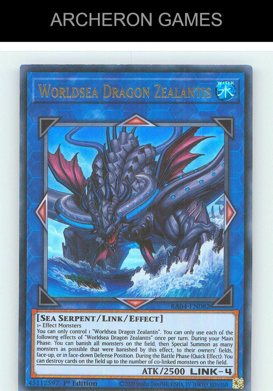 Worldsea Dragon Zealantis (UR) Ultra Rare YUGIOH Card 1st Edition