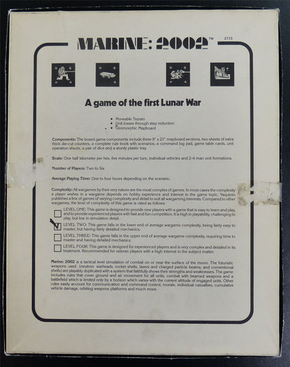 Marine: 2002 A Game of the first Lunar War Boardgame #275