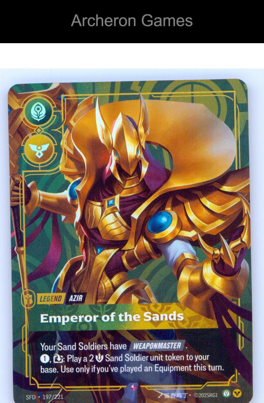 Azir - Emperor of the Sands SFD 197/221 R Spiritforged Riftbound Card