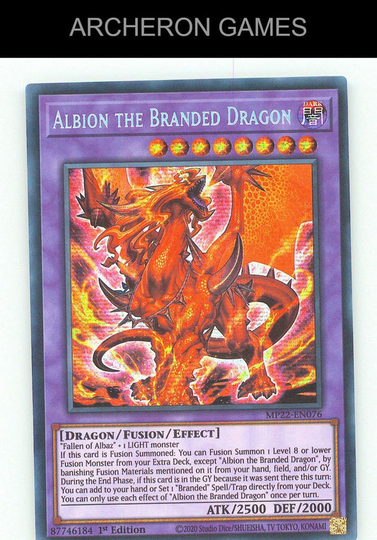 Albion the Branded Dragon SEC YUGIOH Card