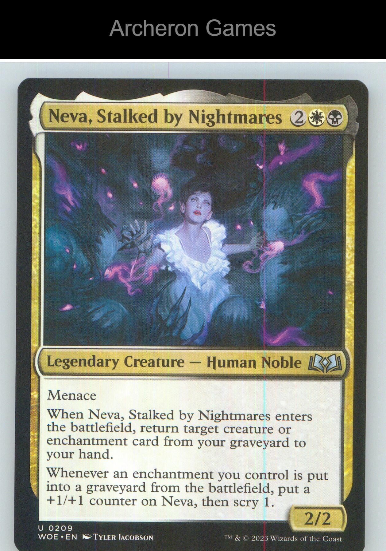 Neva, Stalked by Nightmares WOE 209 UC MTG Card NM/EX+