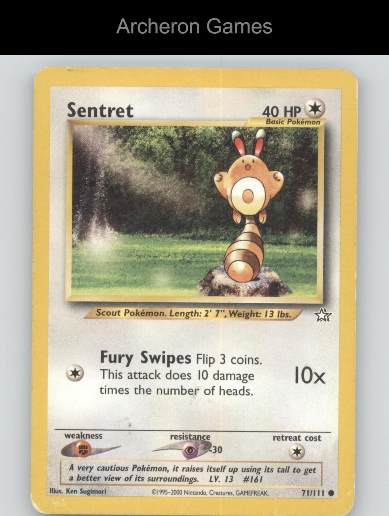 Pokemon Card Sentret N1 71/111 C Neo Genesis Unlimited