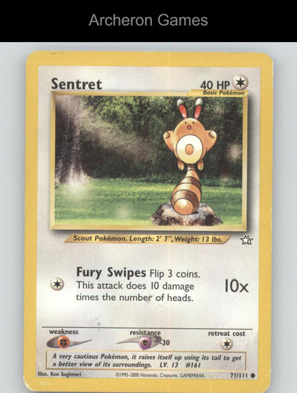 Pokemon Card Sentret N1 71/111 C Neo Genesis Unlimited