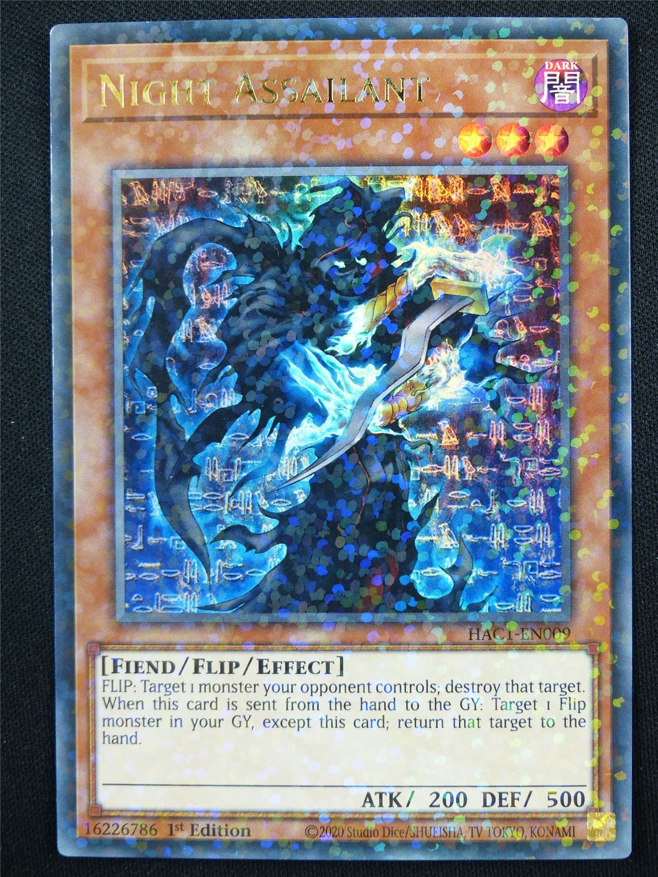 Night Assailant HAC1 Rare - 1st ed Yugioh Card #4I7