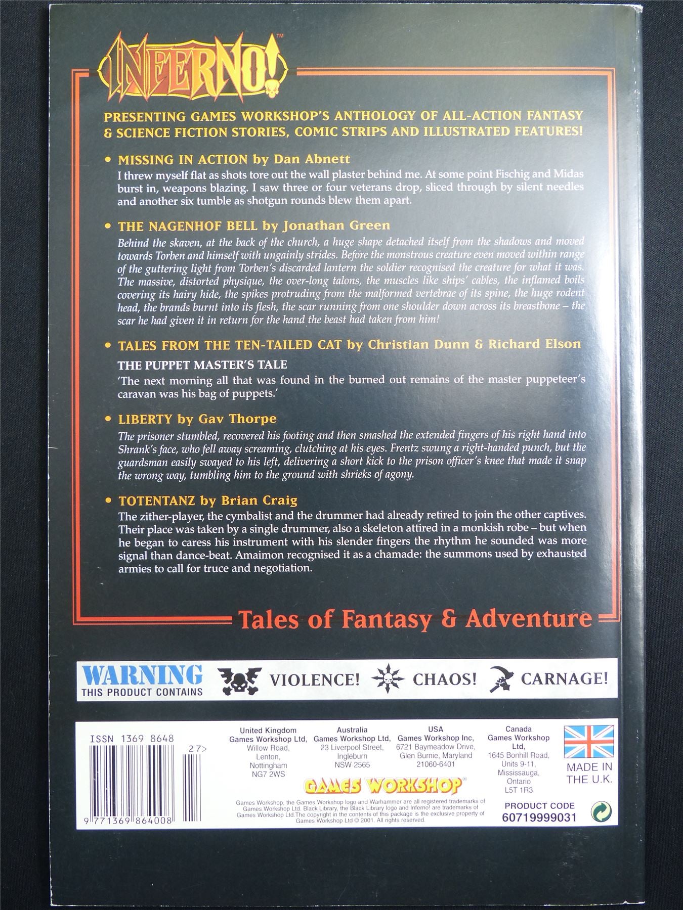 Inferno! Tales of Fantasy and Adventure #27 - Workshop Black Library Publication #1O9