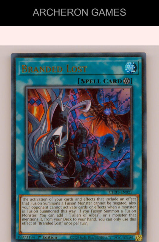 Branded Lost Ultra Rare YUGIOH Card 1st Edition