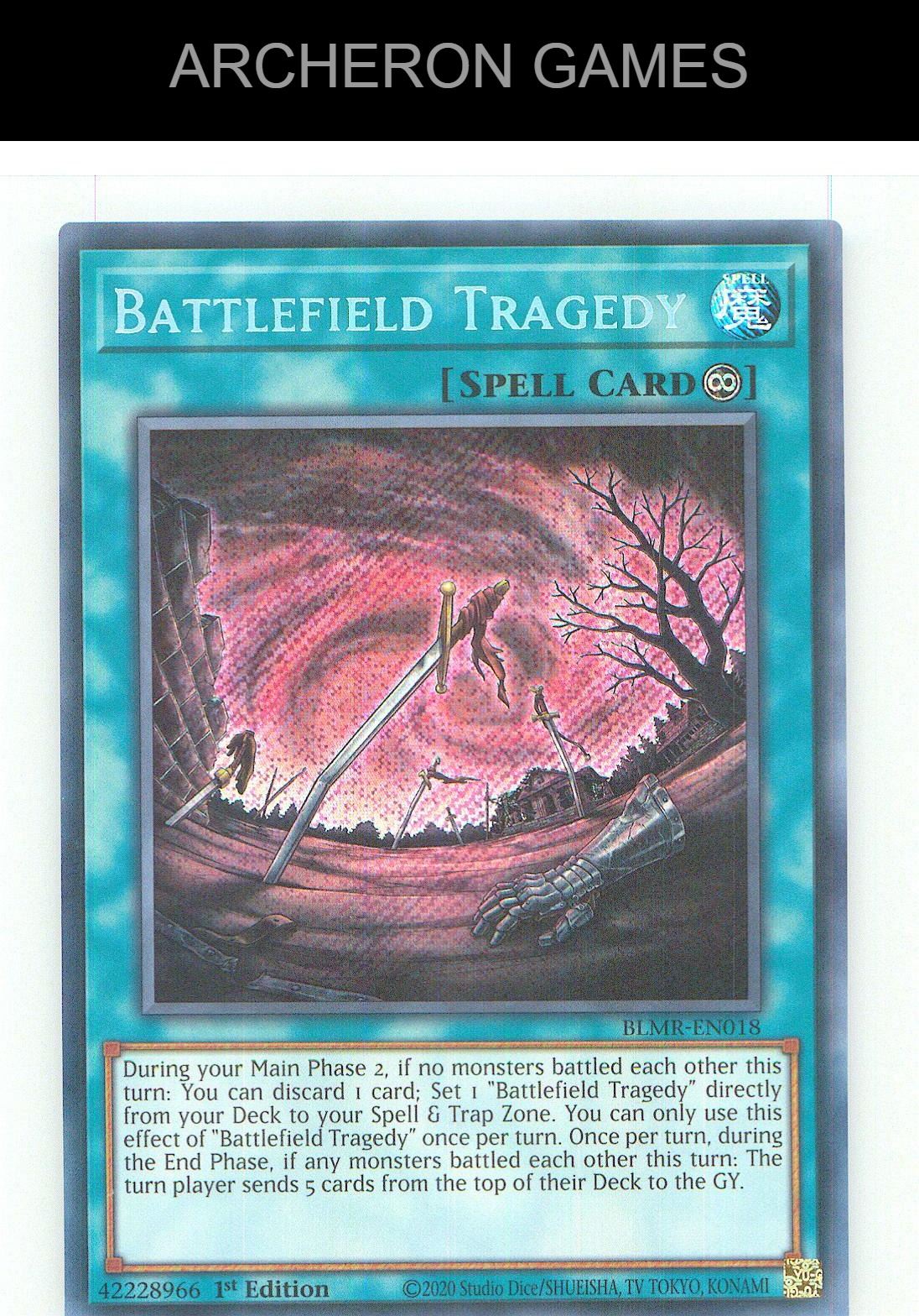 Battlefield Tragedy SEC YUGIOH Card 1st Edition