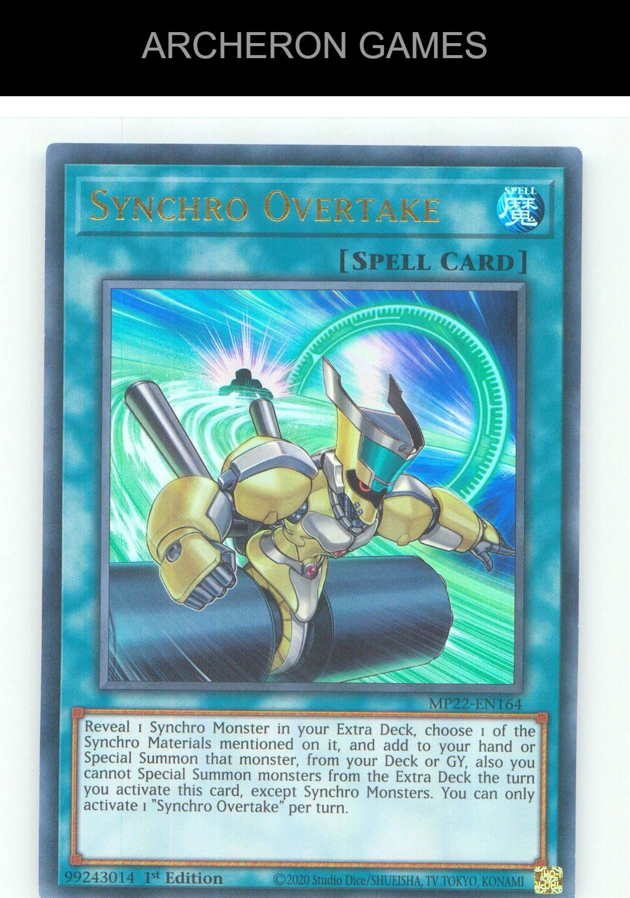 Synchro Overtake UR YUGIOH Card 1st Edition