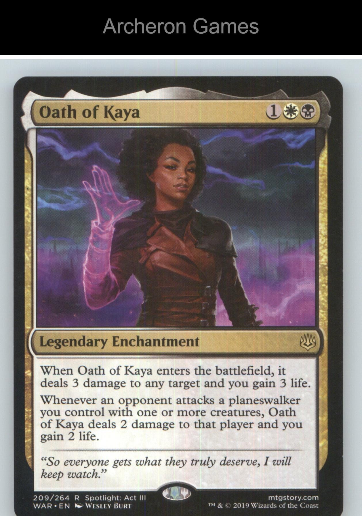 Oath of Kaya WAR 209 R MTG Card NM/EX+