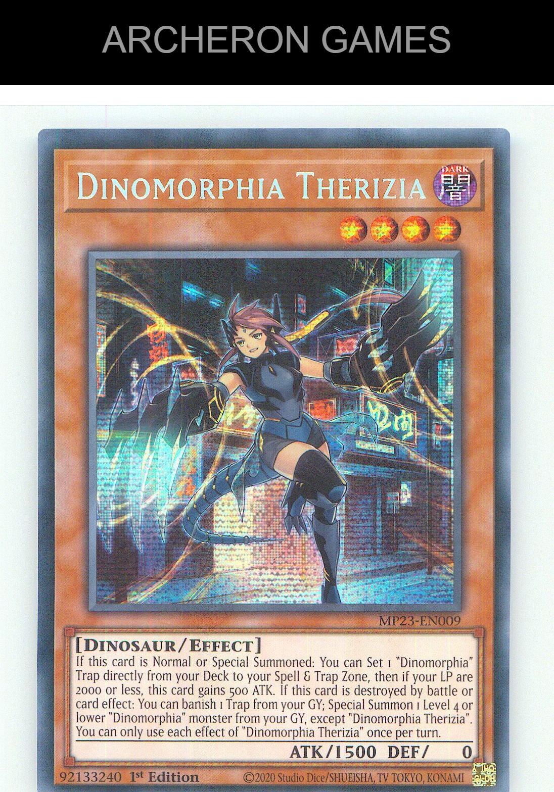 Dinomorphia Therizia Prismatic Secret Rare YUGIOH Card 1st Edition
