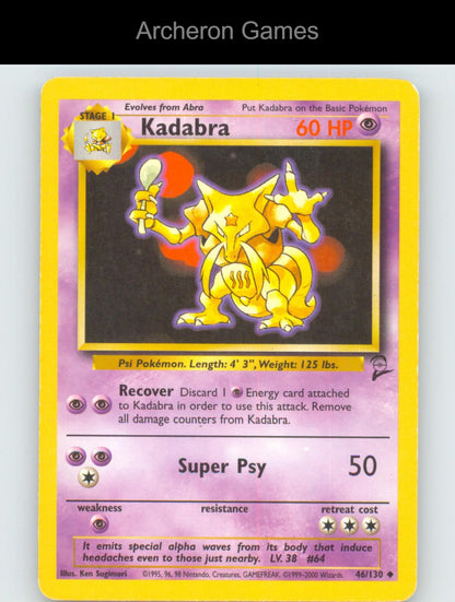 Pokemon Card Kadabra B2 46/130 UC Base Set 2