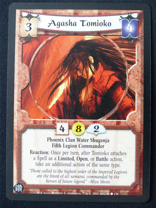 Agasha Tomioko - WoE - Legend of the Five Rings L5R Card #136