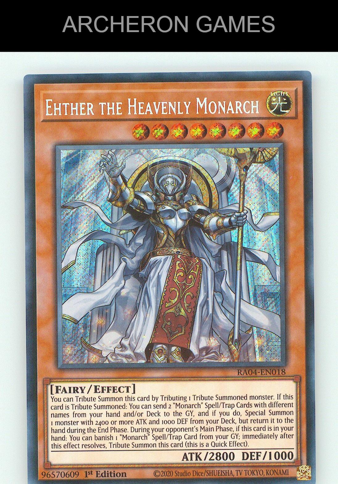 Ehther the Heavenly Monarch (PUR) SEC YUGIOH Card