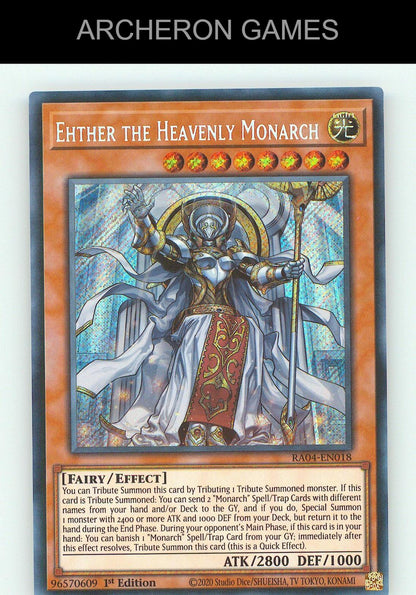 Ehther the Heavenly Monarch (PUR) SEC YUGIOH Card