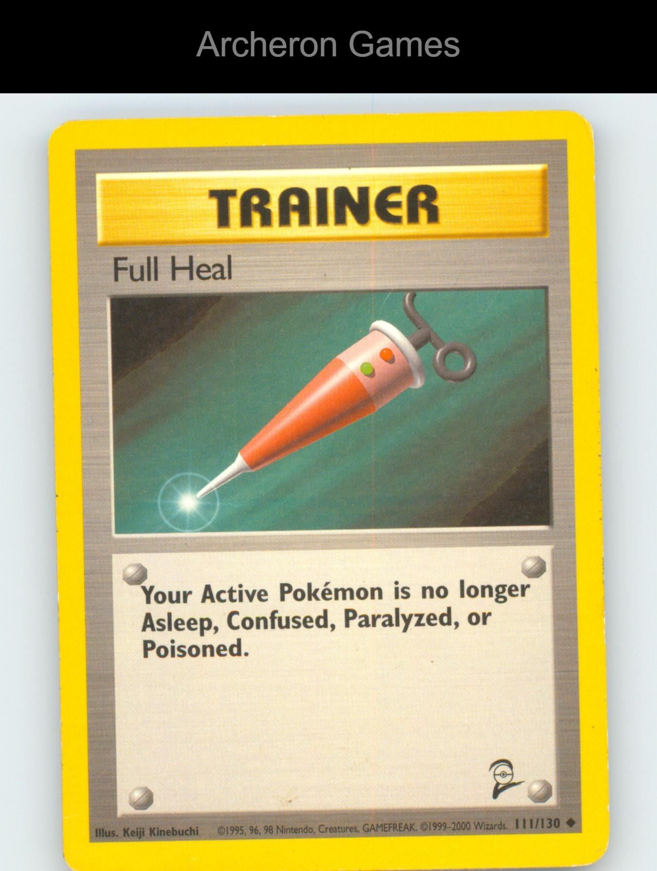 Pokemon Card Full Heal B2 111/130 UC Base Set 2