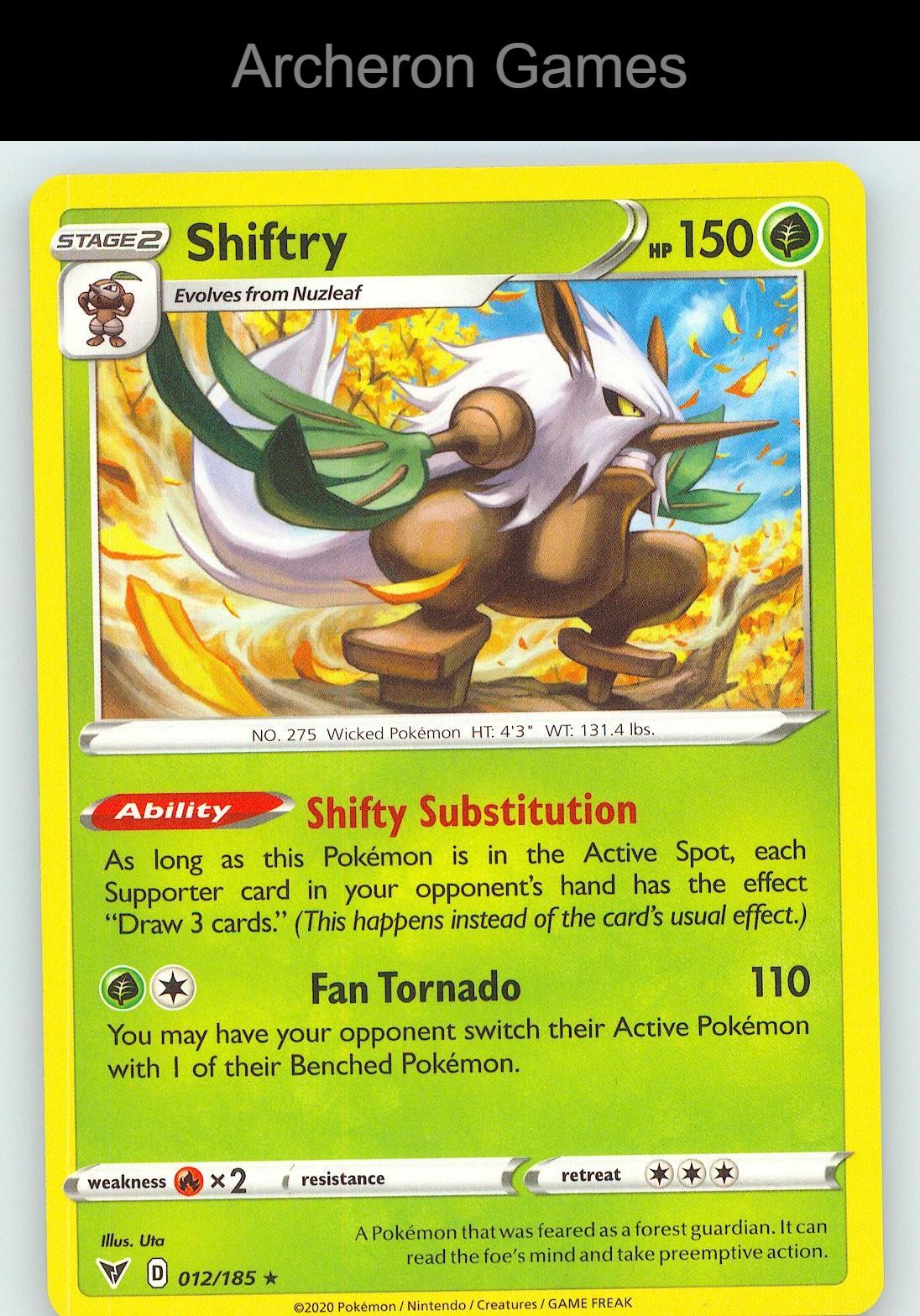 Pokemon Card Shiftry VIV 012/185 R Vivid Voltage