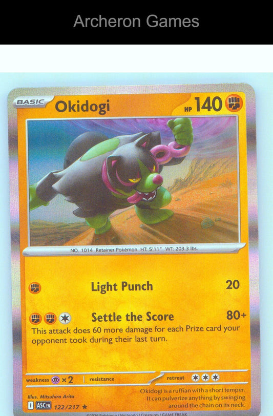Pokemon Card Okidogi ASC 122/217 R Ascended Heroes Holo