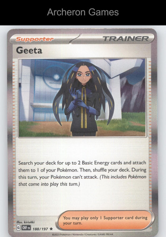 Pokemon Card Geeta OBF 188/197 R Obsidian Flames Holo