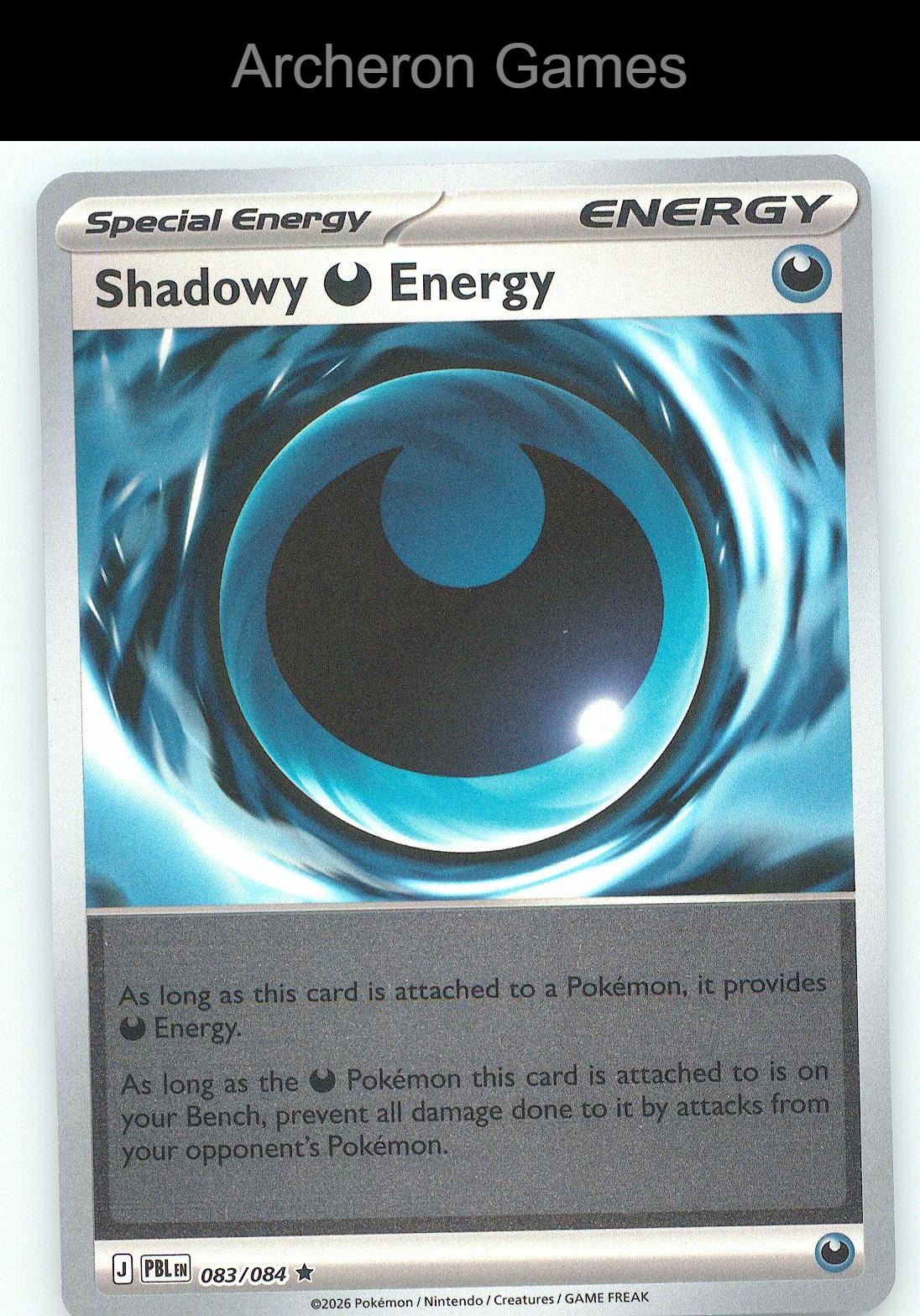 Pokemon Card Shadowy Darkness Energy ME05 083/084 R Pitch Black Reverse Holo