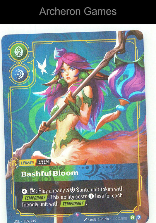 Lillia - Bashful Bloom UNL 189/219 R Unleashed Riftbound Card