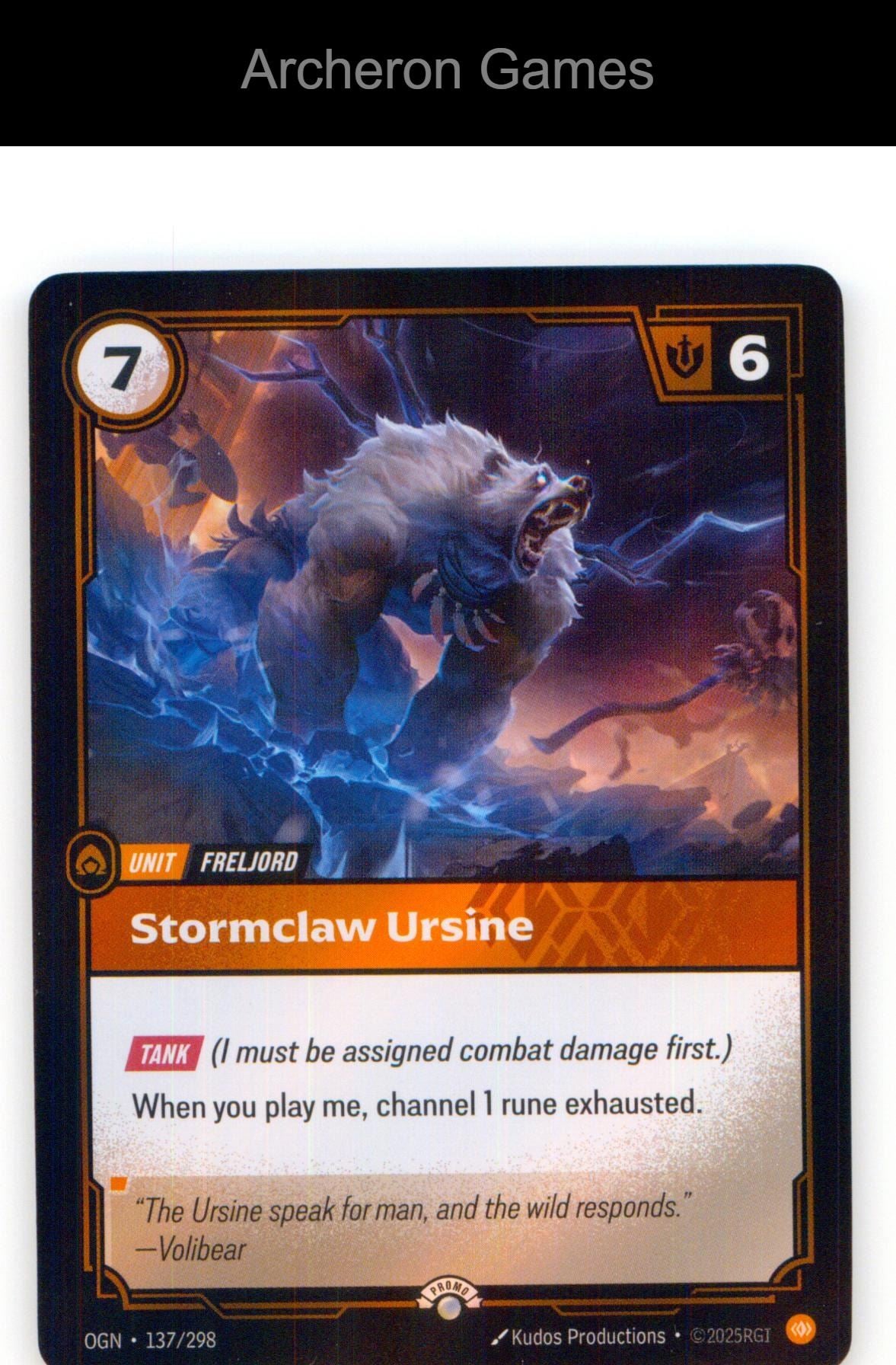 Stormclaw Ursine OGN 137/298 C Origins Riftbound Card