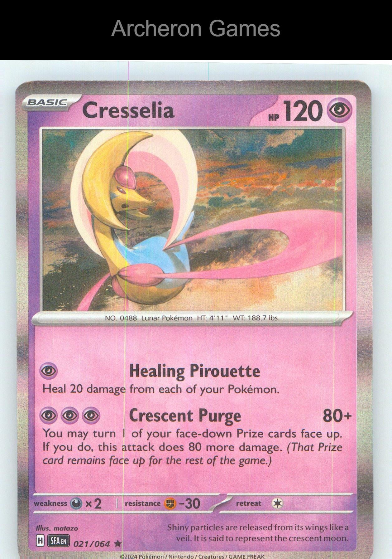Pokemon Card Cresselia SFA 021/064 R Shrouded Fable Holo