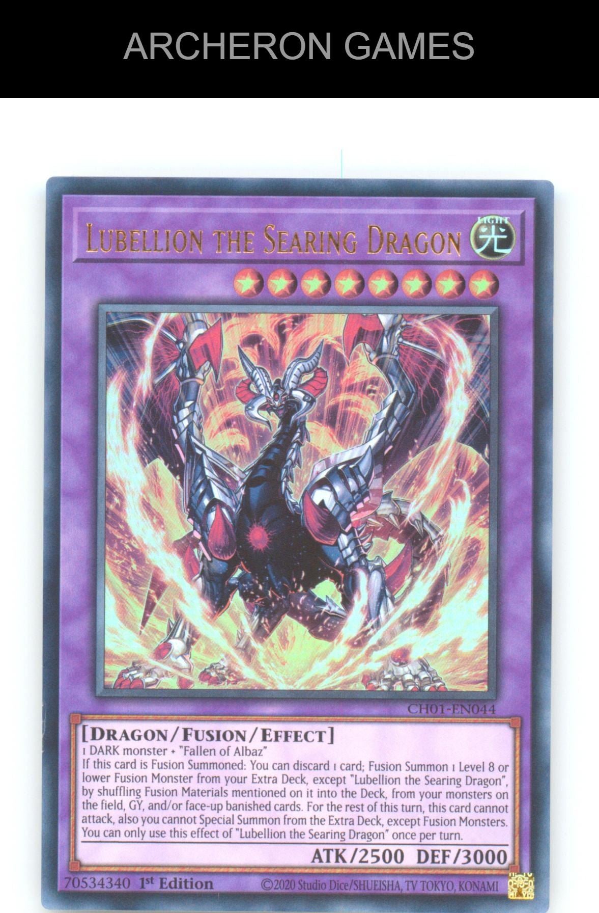 Lubellion the Searing Dragon Ultra Rare YUGIOH Card 1st Edition