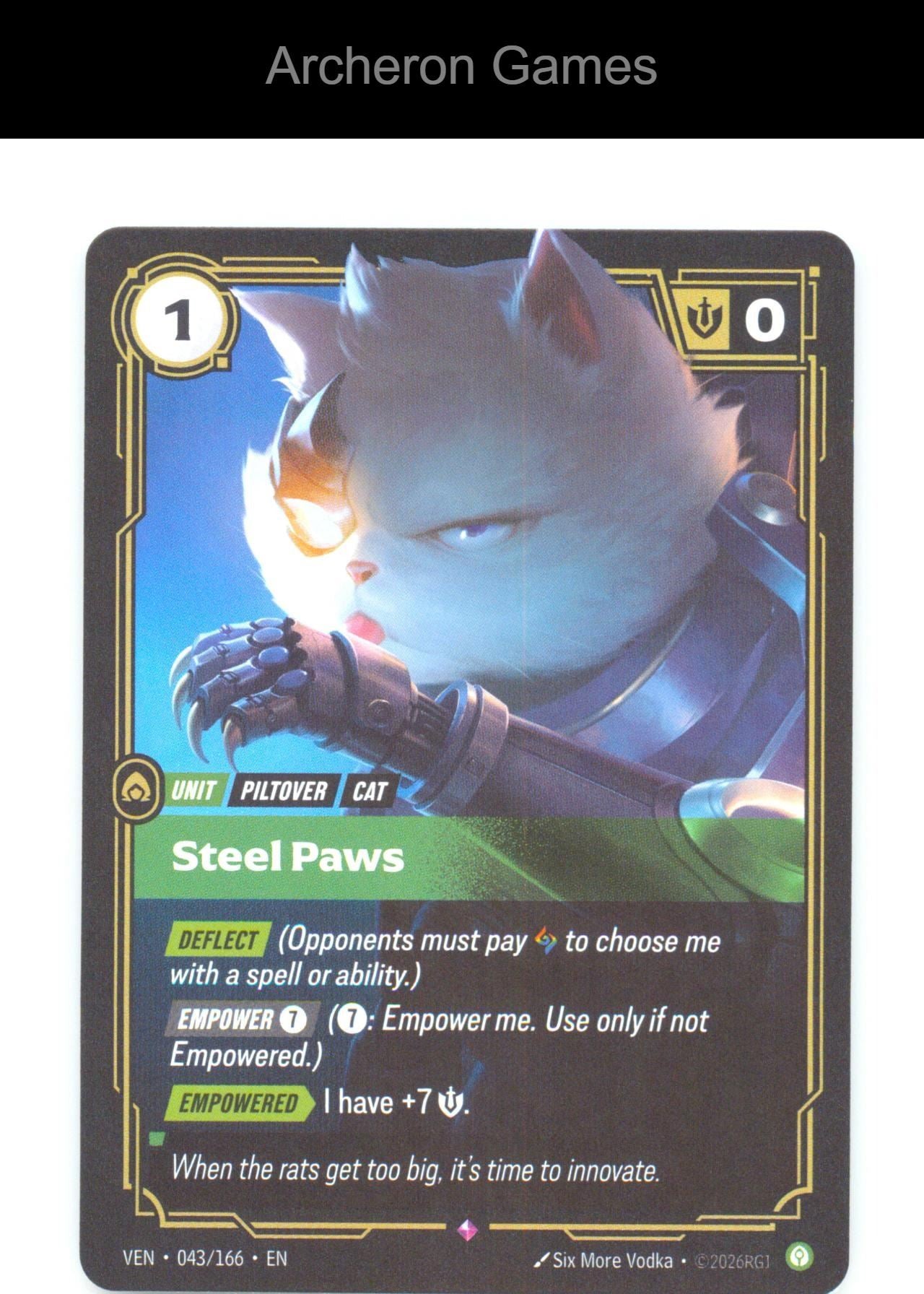 Steel Paws VEN 043/166 R Vendetta Riftbound Card Foil