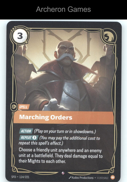 Marching Orders SFD 114/221 R  Card Spiritforged