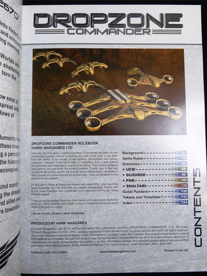 Dropzone Commander 1.1 - Miniatures Rulebook Hawk Wargames Softback #2UG