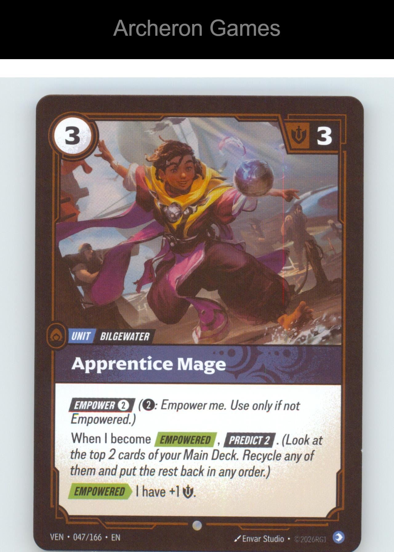 Apprentice Mage VEN 047/166 C Vendetta Riftbound Card Foil