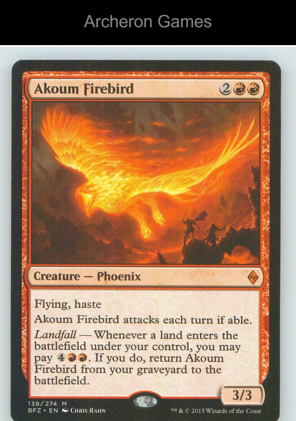 Akoum Firebird BFZ 138 Mythic MTG Card NM/EX+