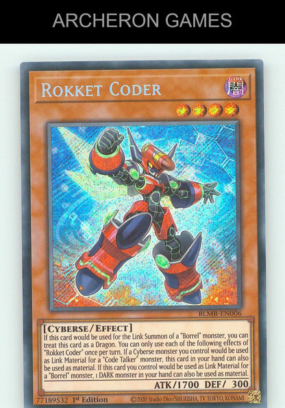 Rokket Coder SEC YUGIOH Card