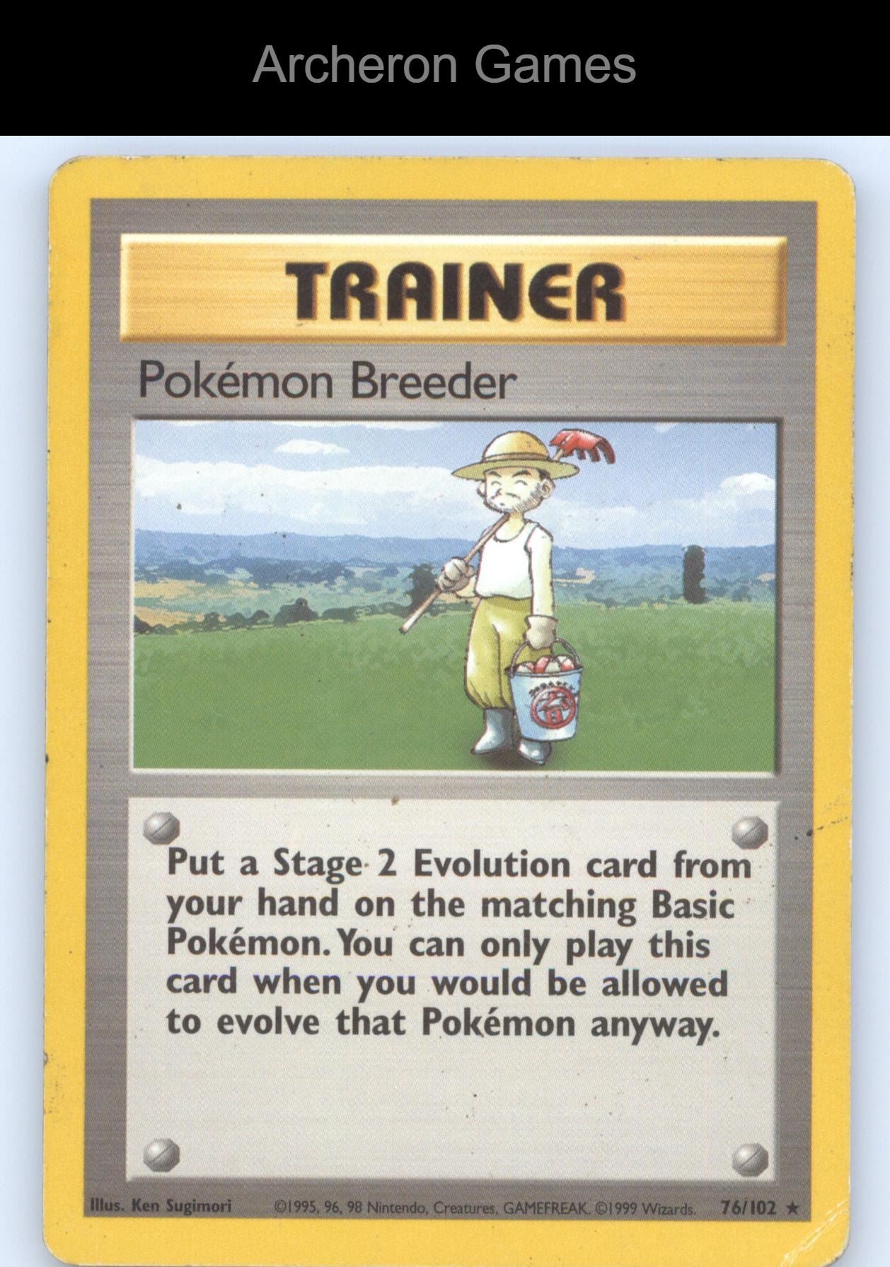 Pokemon Card Pokemon Breeder BS 76/102 R Base Set Unlimited