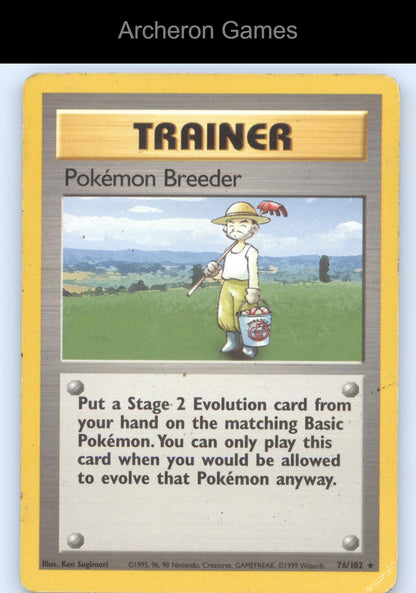 Pokemon Card Pokemon Breeder BS 76/102 R Base Set Unlimited