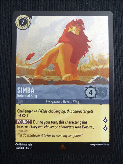 Simba Returned King 189/204 Foil - Lorcana Card #27R