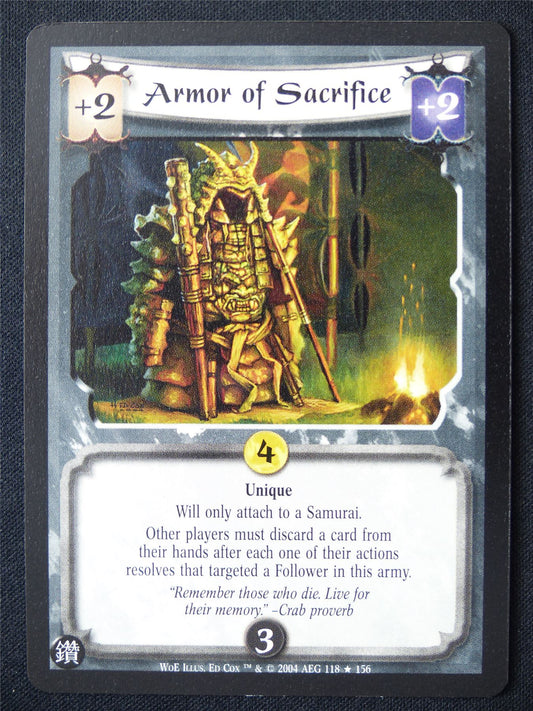 Armor of Sacrifice - WoE - Legend of the Five Rings L5R Card #US