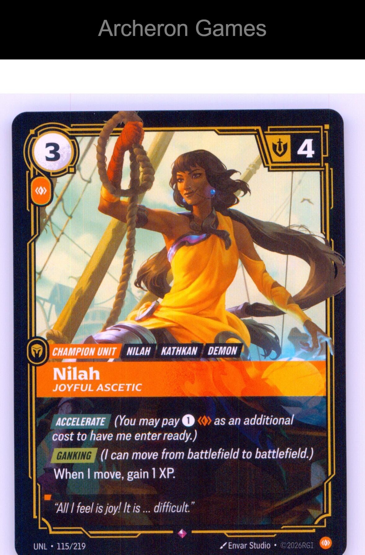 Nilah - Joyful Ascetic UNL 115/219 R Unleashed Riftbound Card